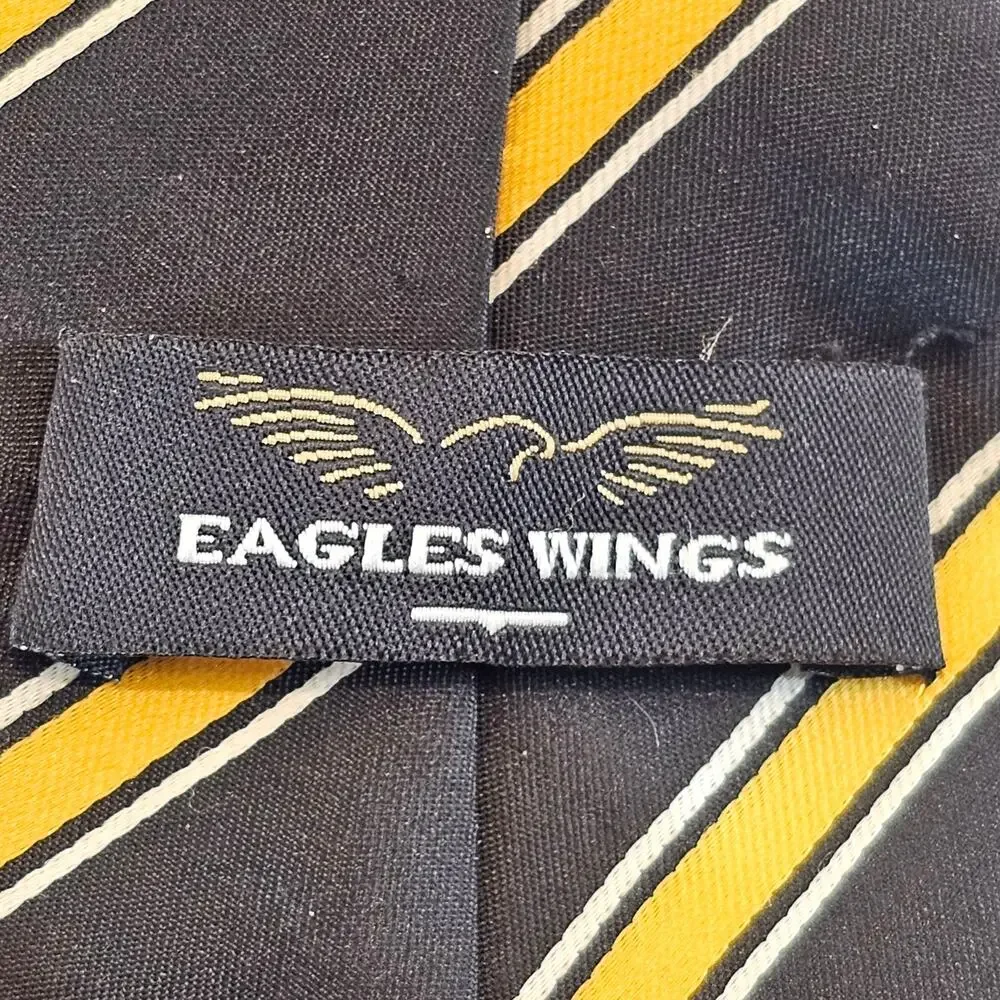 Eagles Wings Missouri Tigers Neck Tie Black Gold Striped 4x60 Polyester NCAA